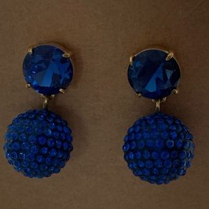 J Crew Blue crystal ball earrings